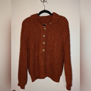 Brown Cable Knit Sweater